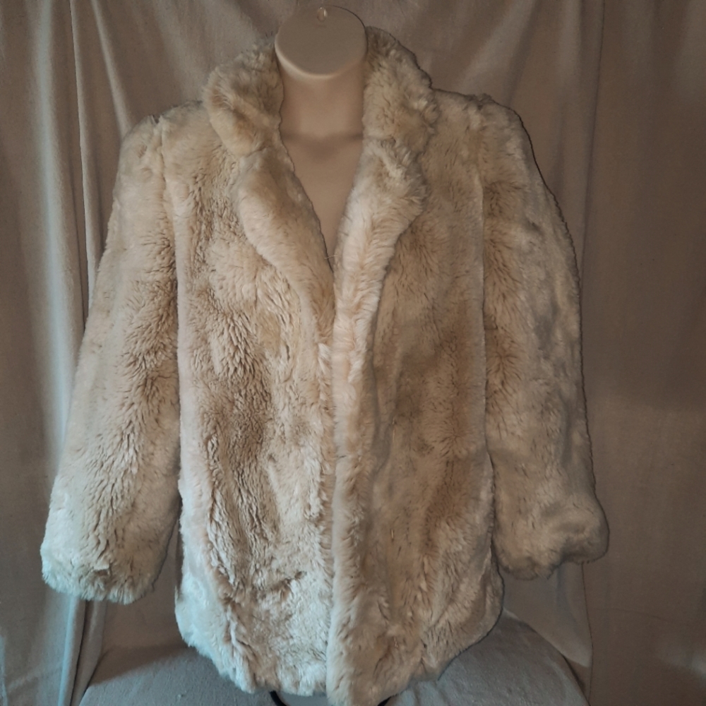 Vintage faux fur coat L